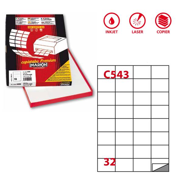 Markin 210C543 etichetta autoadesiva Bianco 3200 pz-0
