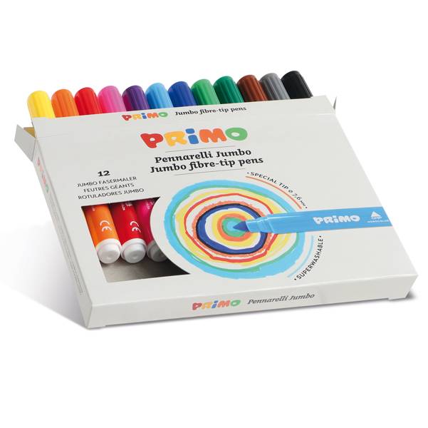 Pennarelli Jumbo Primo Morocolor - Punta Maxi - 603JUMBO12 (Assortiti Conf. 12)-0