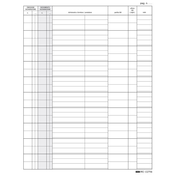 Registro Dichiarazione Esportatori Edipro - 24x31 cm - 100 Pagine - E2798-0