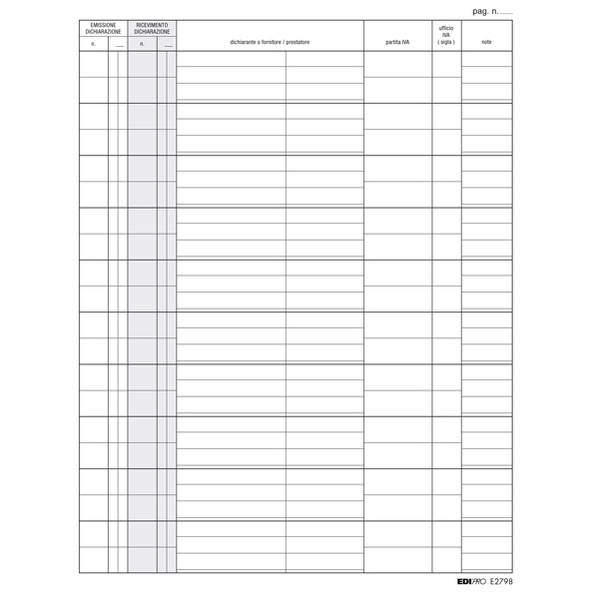 Registro Dichiarazione Esportatori Edipro - 24x31 cm - 100 Pagine - E2798