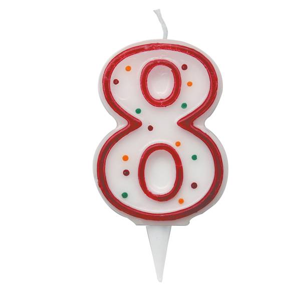 Candelina per Torta Big Party - Numero 8 - CC06038 (Multicolor)-0