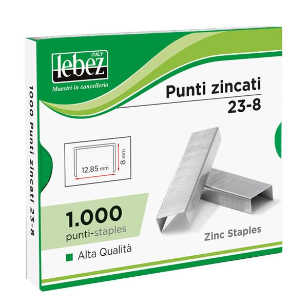 Punti Metallici per Cucitrice ad Alti Spessori Lebez - 23/17 - KH-23-17 (Conf. 1000)