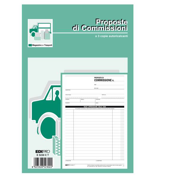 Blocco Copia Commissioni Edipro - 15x23 cm - 33/33/33 Fogli Autoricalcanti - E5230CT-0