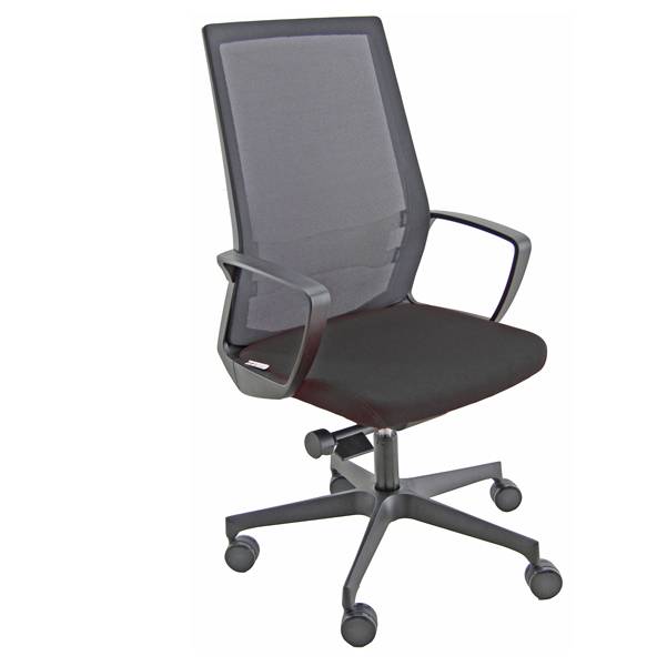 Poltrona semidirezionale I70 - con braccioli - nero/nero - Unisit-0