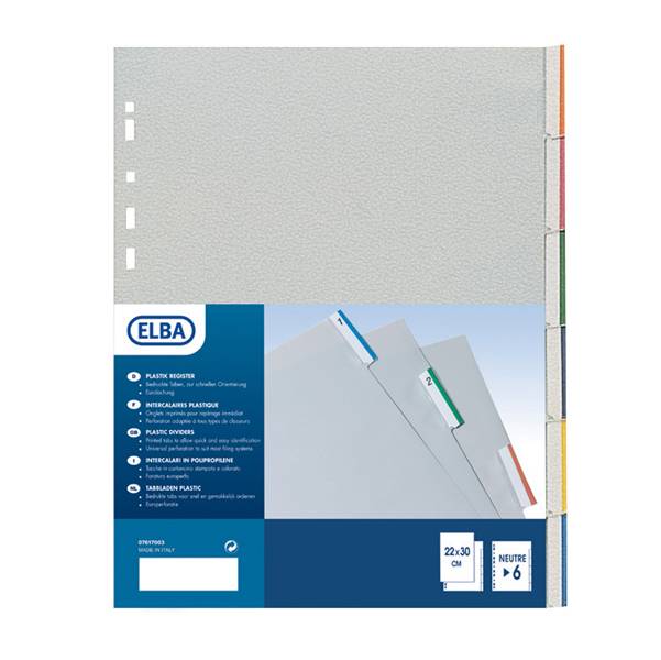 Intercalare in PPL Personalizzabile Favorit - A4 - 6 Tasti - 400006687 (Grigio)-0