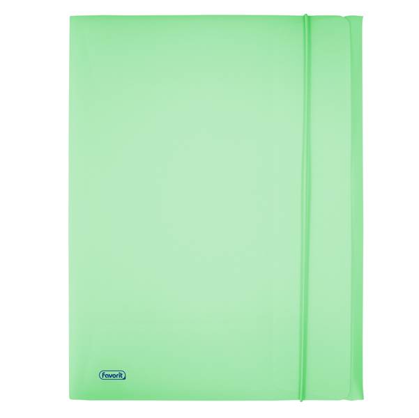 Cartella 3 Lembi con Elastico in PPL Pastel Favorit - 24x33 cm - 400116604 (Smeraldo)-0