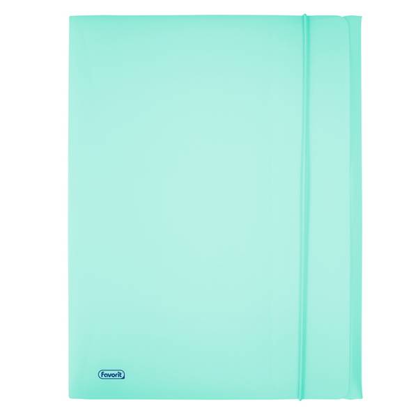 Cartella 3 Lembi con Elastico in PPL Pastel Favorit - 24x33 cm - 400116601 (Celeste)