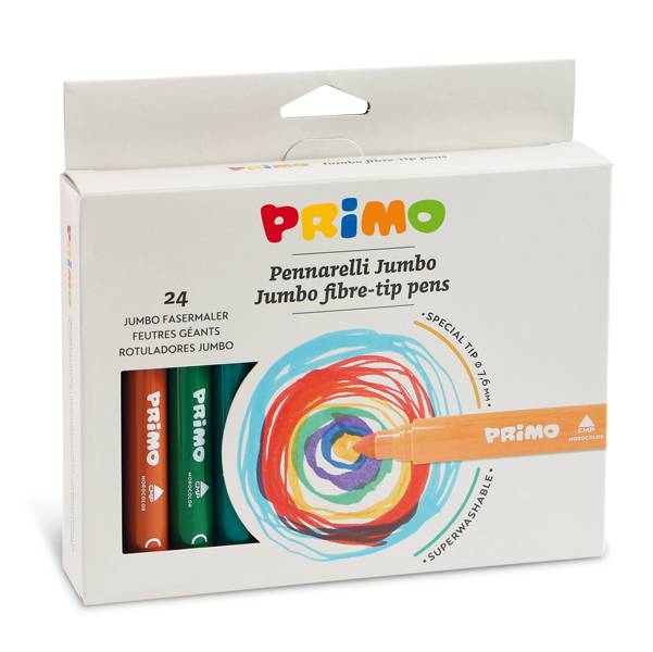Pennarelli Jumbo Primo Morocolor - Punta Maxi - 604JUMBO24 (Assortiti Conf. 24)-0