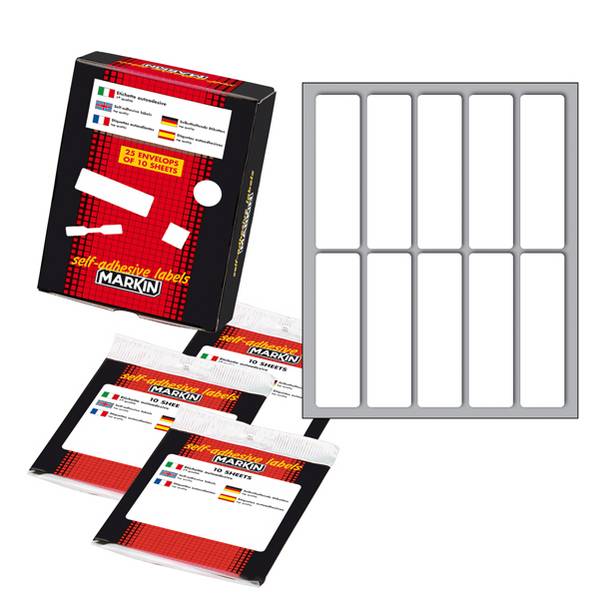 Etichetta adesiva bianca 70x20mm (10fogli x 10etichette) Markin (Conf.10)