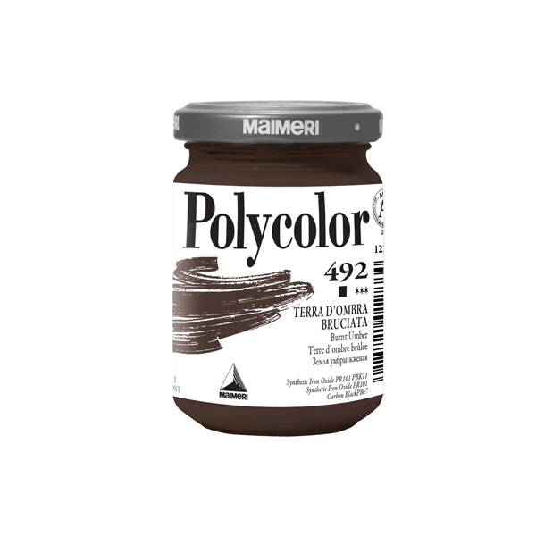 Colore vinilico Polycolor - 140 ml - terra d'ombra bruciata - Maimeri-0