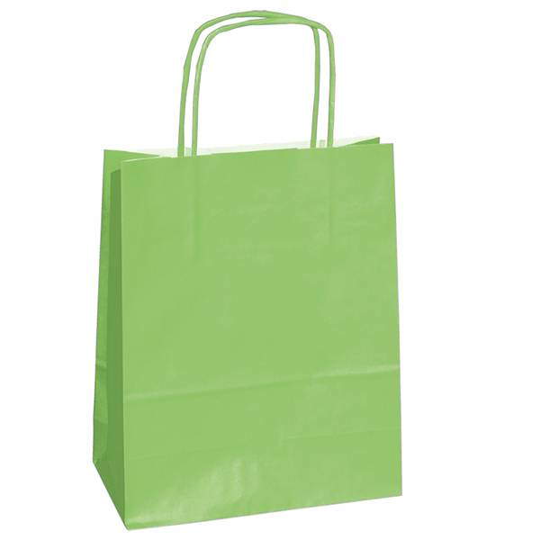 Shopper in Carta Mainetti Bags - 14x9x20 cm - 079818 (Verde Mela Conf. 25)-0
