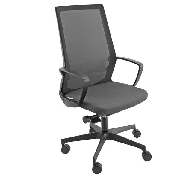 Poltrona semidirezionale I70 - con braccioli - grigio/nero - Unisit-0