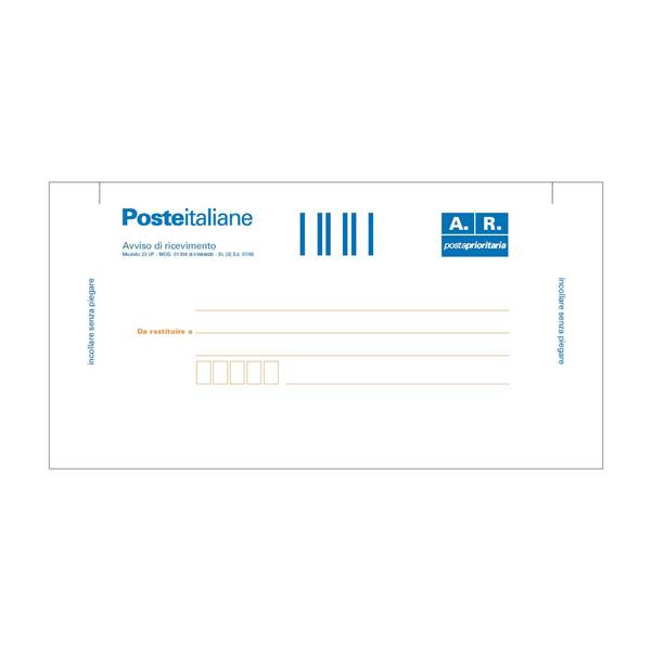 Cartolina Raccomandata A/R Edipro - 20x10 cm - con Adesivo Rimovibile - E0622/1 (Conf. 100)-0