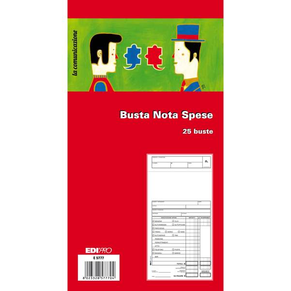 Blocco Busta Nota Spese Edipro - 15x28 cm - E5777 (Conf. 25)-0