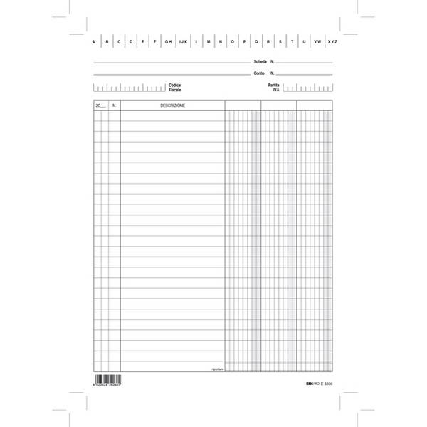 Schede in Cartoncino a 3 Colonne Edipro - 17x24 cm - E3406BL (Conf. 100)