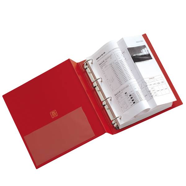 Raccoglitore Stelvio - 4 anelli tondi 16 mm - dorso 2,5 cm - 22 x 30 cm - rosso - Sei Rota-0