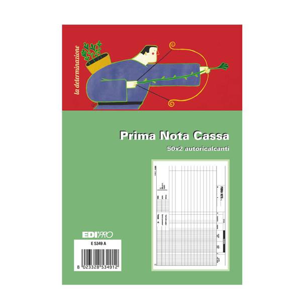BLOCCO PRIMA NOTA CASSA 50/50 FOGLI AUTORIC. 14,8X23 E5349A-0