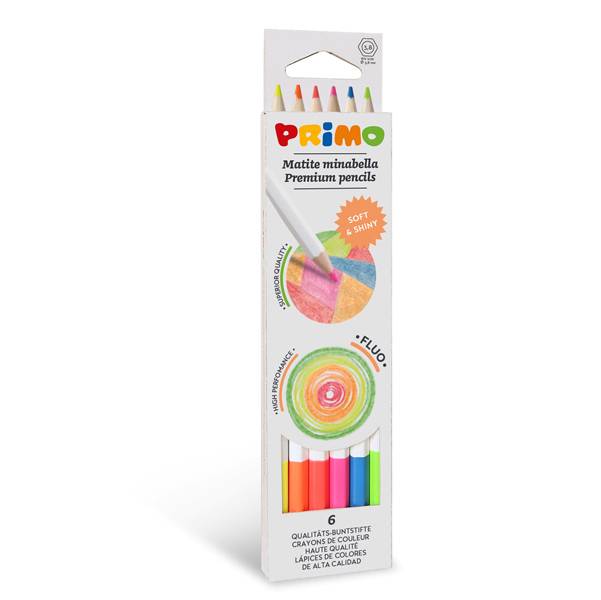 Matite Colorate Minabella Primo Morocolor - 3,8 mm - 5251MINAB6F (Assortiti Fluo Conf. 6)-0