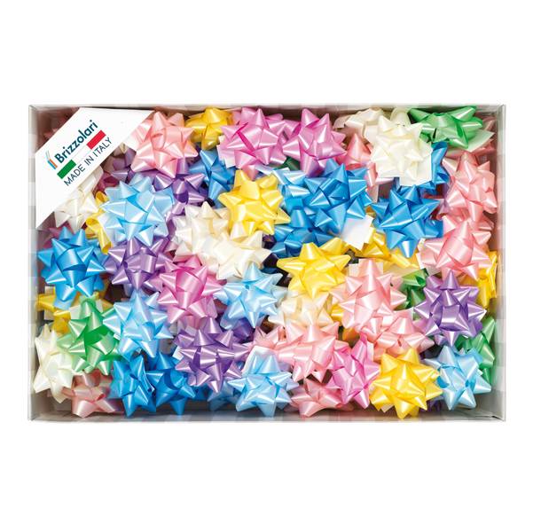 Stelle Adesive per Pacchi Regalo 6800 Brizzolari - 14 mm x 6,5 cm - 00064399 (Assortiti Primaverili Conf. 100)-0