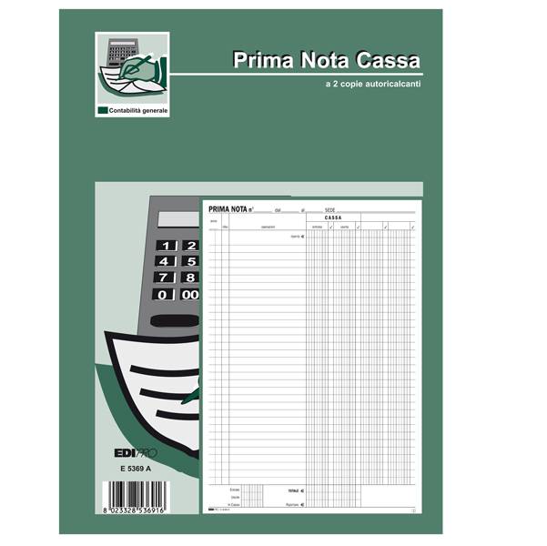 Blocco Prima Nota Cassa Edipro - 21x31 cm - 50/50 Fogli Autoricalcanti - E5369A-0