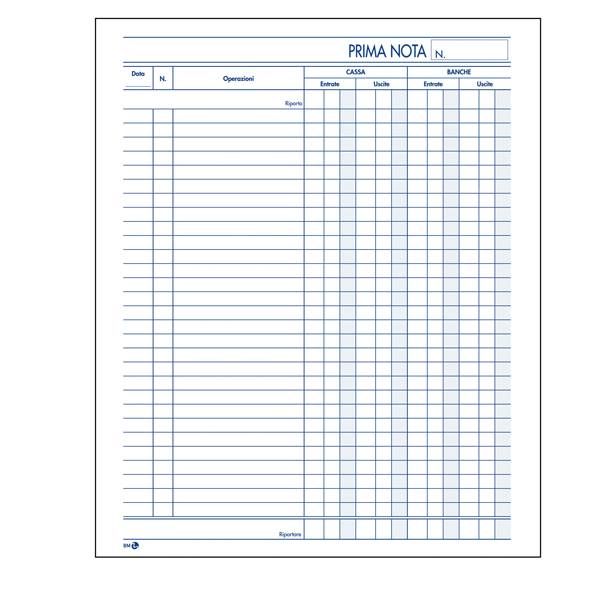 Blocco Prima Nota Cassa BM - 22x28 cm - 50/50 Fogli Autoricalcanti - 0100430-0