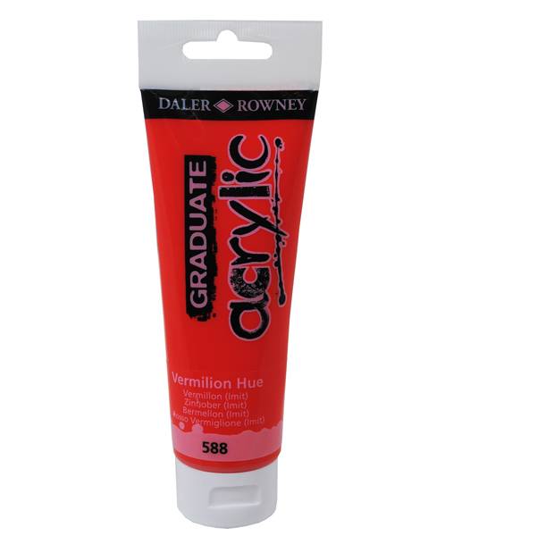 Colore Acrilico Fine Graduate Daler Rowney - 120 ml - D123120588 (Vermiglione)-0