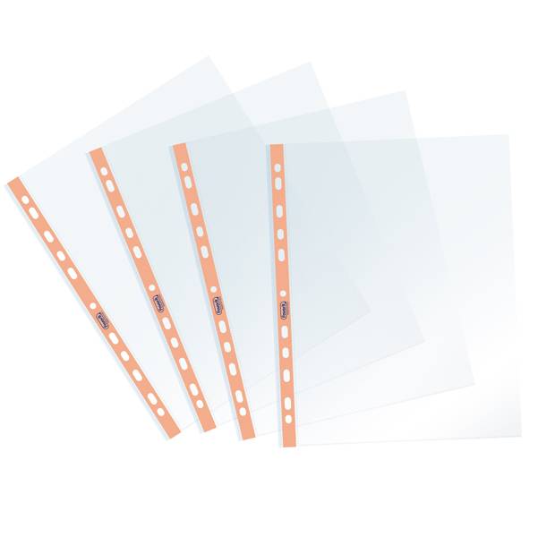 Buste forate Pastel - c/ banda - liscia -.22 x 30 cm - arancio - Favorit - conf. 25 pezzi-0