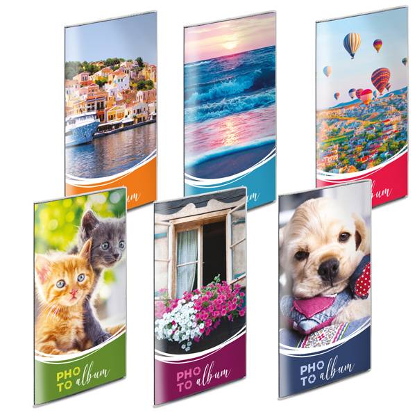 Album Foto con Copertine Flessibili Lebez - 96 Buste - 17,5x32,5 cm - 2743 (Assortiti)-0