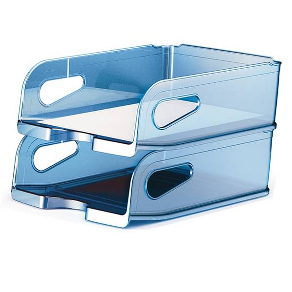ARDA TR18MAXBL vassoio da scrivania Plastica Blu, Trasparente