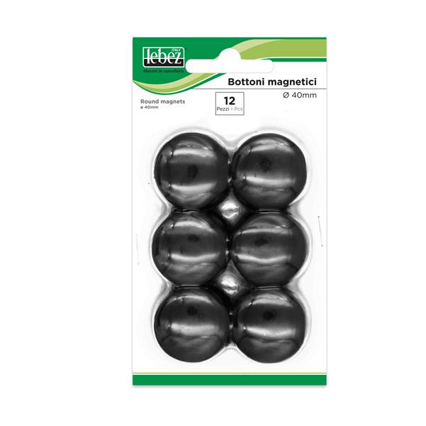 Magneti per Lavagne Lebez - 40 mm - MR-40-N (Nero Conf. 12)-0