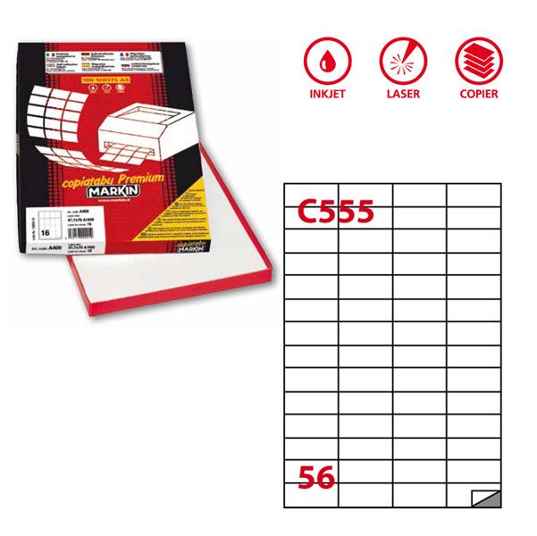 Markin 210C555 etichetta autoadesiva Bianco 5600 pz-0