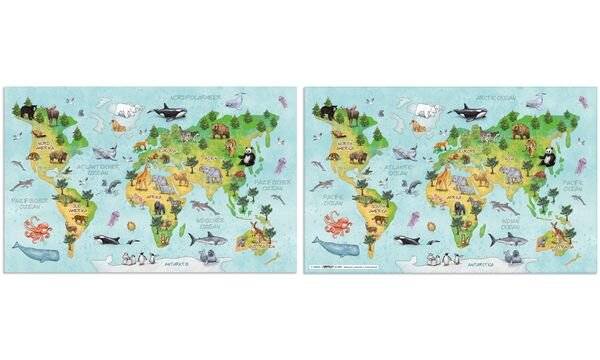 Blocco note HERMA "World Map" (L)550 x (A)350 mm superficie soft-touch stampato su entrambi i lati realizzato in robusto-1