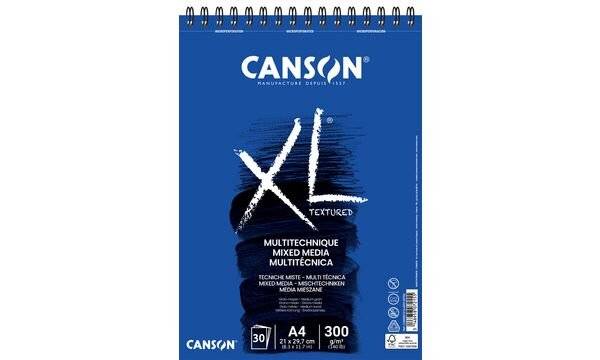 CANSON XL MIX MIX MEDIO DRIVE BLOC 30 Fogli A4 - Grano medio - Microperforado Spiral - 21x29,7 cm - 300G - colore bianco-2