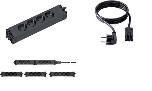 BACHMANN STEP BASE contatto di terra, 5x CEE7/3, nero-5