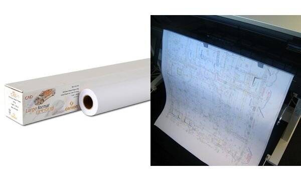 Carta Inkjet plotter - 610 mm (24'') x 50 mt - 90 gr - hicolor opaca - bianco - Canson-1