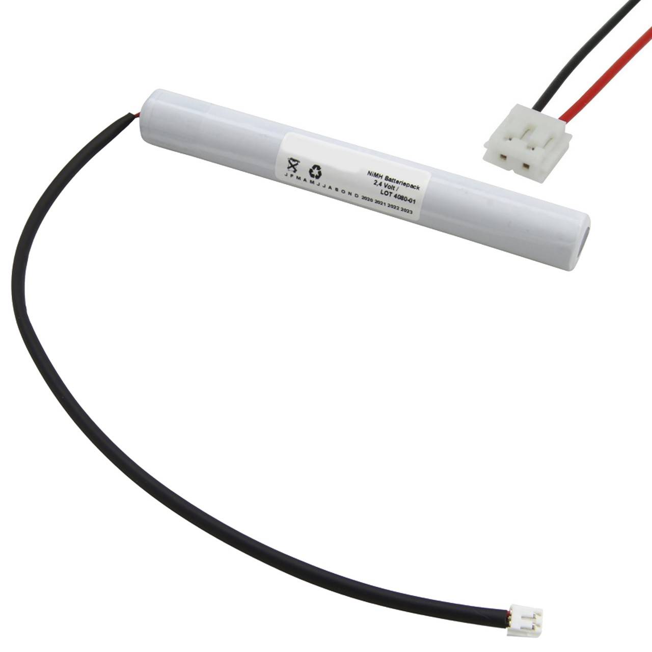 Batteria luce di emergenza per Elubat 137887, 2,4 volt con cavo e spina-0