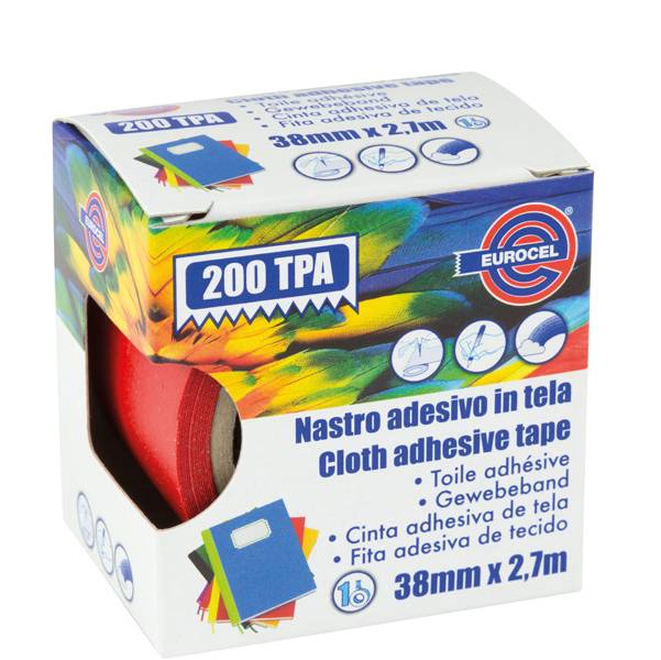 Nastro Adesivo in Tela TPA 200 Eurocel - 38 mm x 2,7 m - 016214314 (Rosso)-0