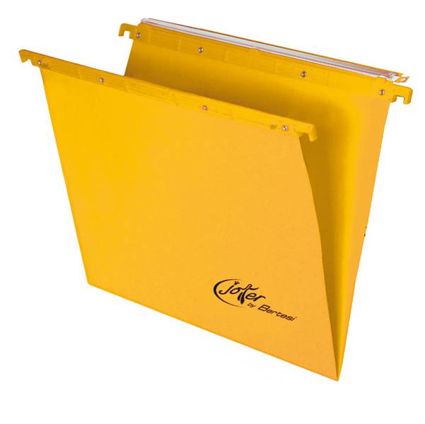 Cartella sospesa Joker - cassetto - interasse 39 cm - fondo V - 37x25 cm - giallo - Bertesi-0