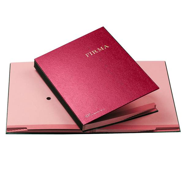 Libro firma - 14 intercalari rinforzati - 24x34 cm - rosso - Fraschini-0