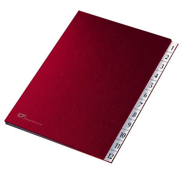 Classificatore Numerico 1-12 Fraschini - 24x34 cm - 627N (Rosso)-0