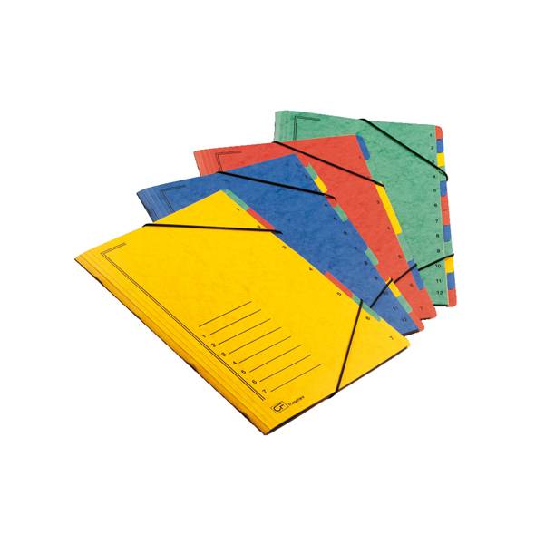 Classificatore numerico 1/7 - 7 scomparti - con elastici - 24x34 cm - colori assortiti - Fraschini-0