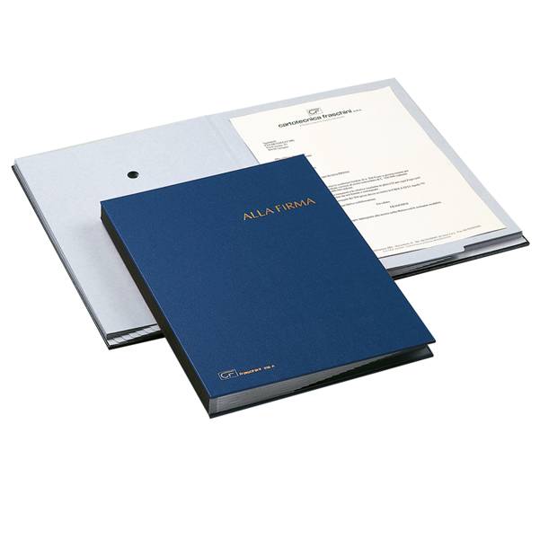 Libro firma - 18 intercalari - 24x34 cm - blu - Fraschini-0
