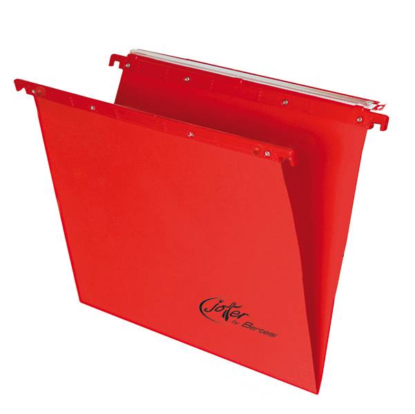 Cartella sospesa Joker - cassetto - interasse 33 cm - fondo V - 31,2x25 cm - rosso - Bertesi-0