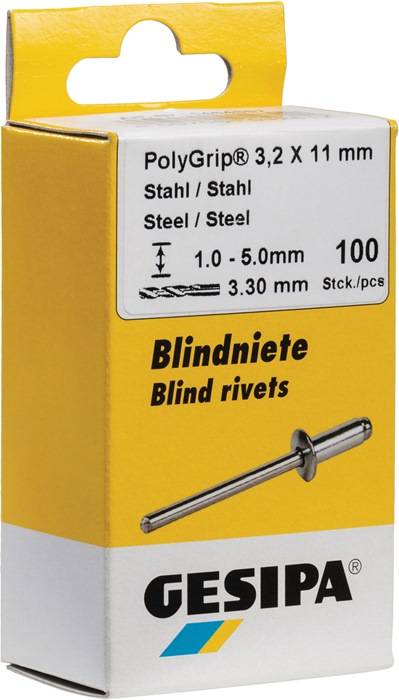 GESIPA Blindniet PolyGrip® Nietschaft dxl 3,2x11,0mm Stahl/Stahl 100 St.GESIPA (1464886)
