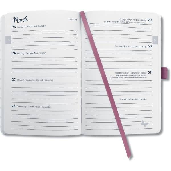 Calendario sigel Jolie 2024 "Violet Jungle Fever" calendario settimanale A6 95 x 150 mm 1 settimana / 2 pagine 174 pagin-1