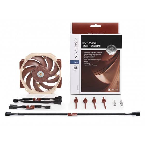 Noctua NF-A12X25R PWM Case per computer Ventilatore 12 cm Beige, Marrone (Noctua NF-A12x25r PWM L??Â¼fter - 120m)-5