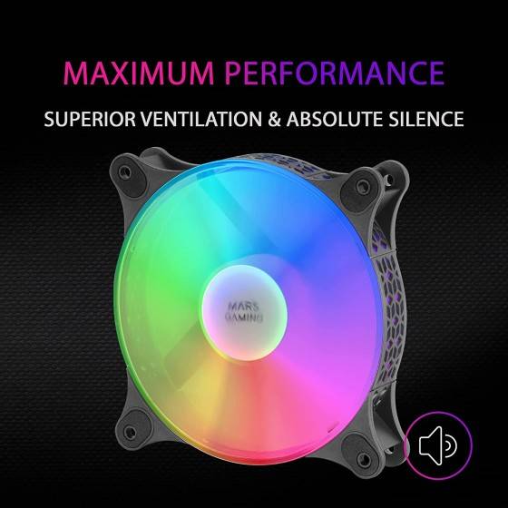 LOT DE 2 VENTILATEURS BOITIER MARS GAMING MF-DUO RGB - 12CM (NOIR)-5