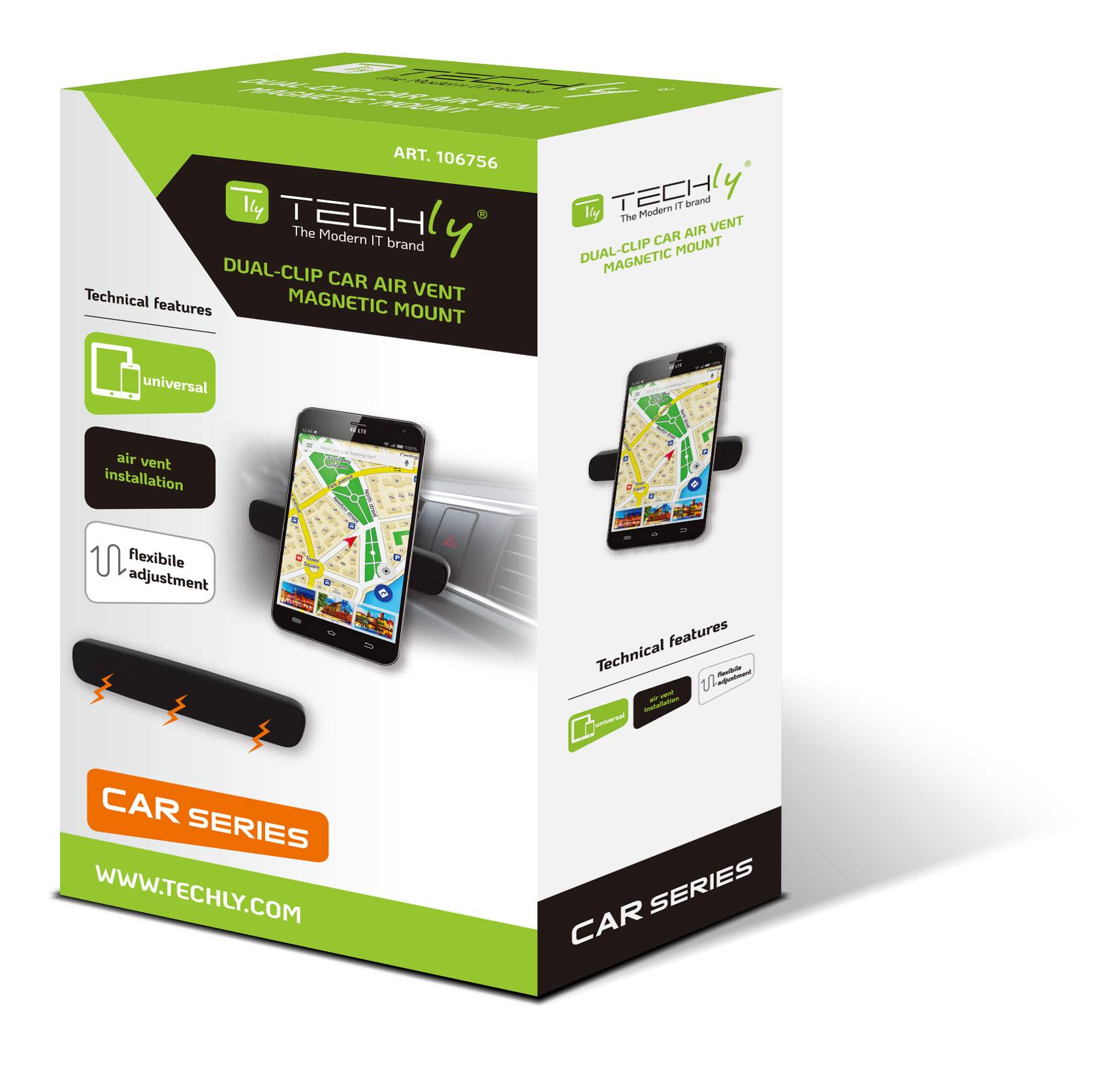 Supporto Magnetico da Auto per Smartphone con Doppia Clip-5