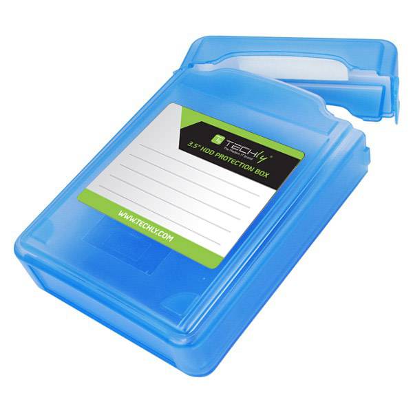Techly Scatola di Protezione per 1 HDD 3,5" Azzurro Trasparente (ICA-HD 35B) ICA-HD 35B-3