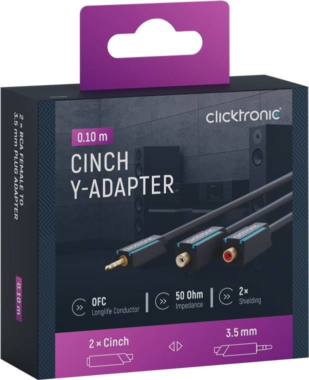 MP3 Y-Adapter (3,5mm Klinken-Stecker/2x Cinch-Kupplung) - 0,1 m Adapter von 3,5 mm Klinke auf Stereo-Audio-5